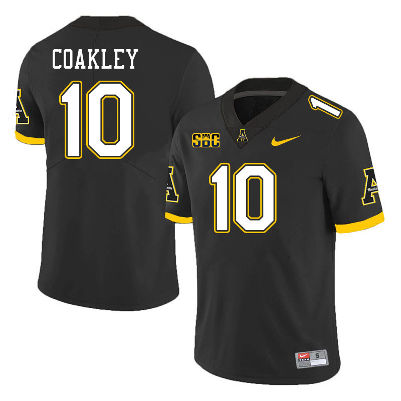 Men #10 Zahn Coakley Appalachian State Mountaineers College Football Jerseys Stitched Sale-Black